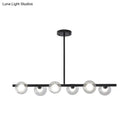 GobekUsa Modern Bubble Clear Glass Island Ceiling Light - 5/6 Lights Black/Gold Finish - Dining Room Pendant Fixture