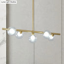 GobekUsa Modern Bubble Clear Glass Island Ceiling Light - 5/6 Lights Black/Gold Finish - Dining Room Pendant Fixture