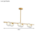 GobekUsa Modern Bubble Clear Glass Island Ceiling Light - 5/6 Lights Black/Gold Finish - Dining Room Pendant Fixture