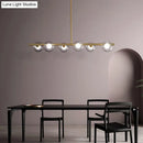GobekUsa Modern Bubble Clear Glass Island Ceiling Light - 5/6 Lights Black/Gold Finish - Dining Room Pendant Fixture