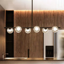 GobekUsa Modern Bubble Clear Glass Island Ceiling Light - 5/6 Lights Black/Gold Finish - Dining Room Pendant Fixture