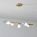 GobekUsa Modern Bubble Clear Glass Island Ceiling Light - 5/6 Lights Black/Gold Finish - Dining Room Pendant Fixture