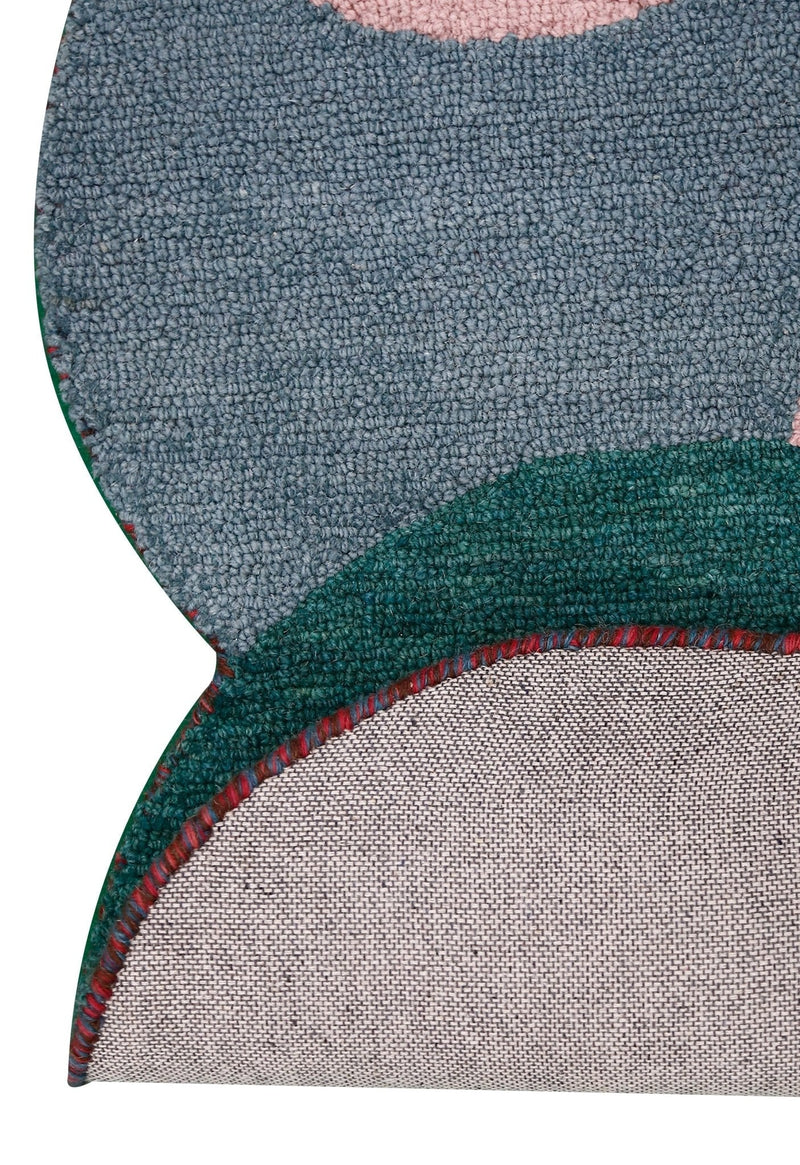 Wool Area Rug Multicolor Modern Bubbles Design - Hand Tufted 5x8, photo 4 of 8