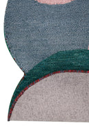 Modern Bubbles Design Multicolor Hand Tufted 5x8 Wool Rug