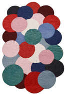 Modern Bubbles Design Multicolor Hand Tufted 5x8 Wool Rug