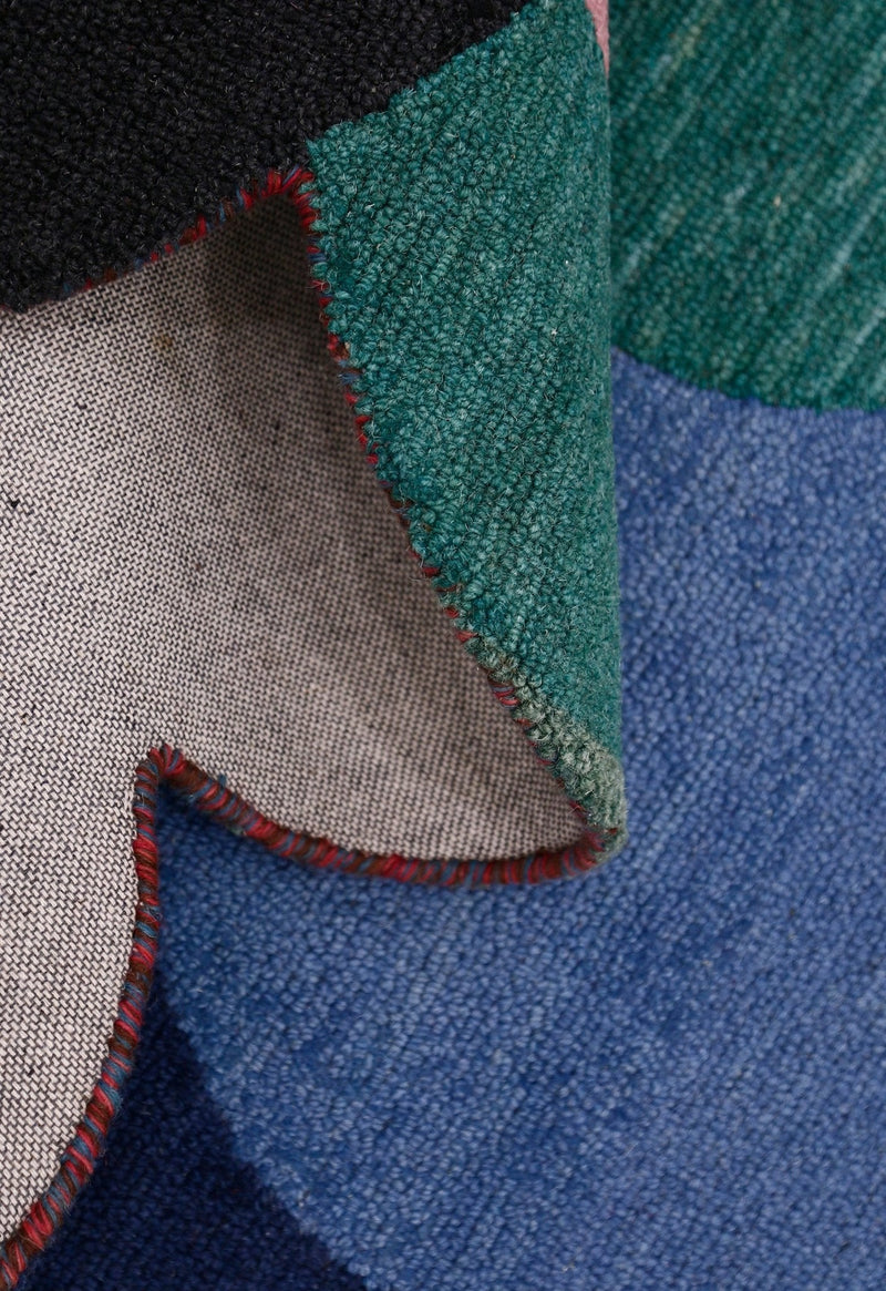 Wool Area Rug Multicolor Modern Bubbles Design - Hand Tufted 5x8, photo 3 of 8