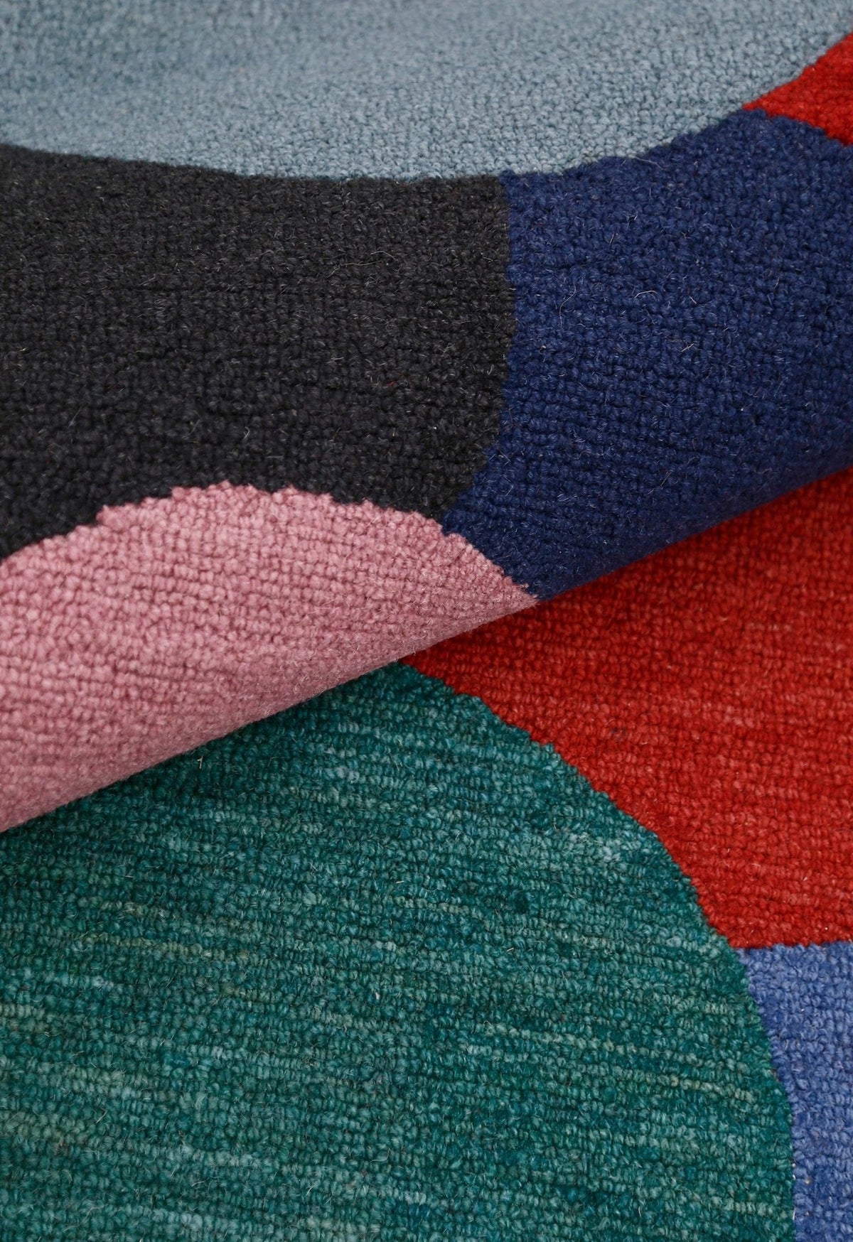 Wool Area Rug Multicolor Modern Bubbles Design - Hand Tufted 5x8, photo 5 of 8