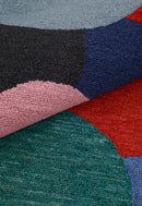 Modern Bubbles Design Multicolor Hand Tufted 5x8 Wool Rug