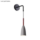 GobekUsa Modern Bullet Wall Mount Sconce Lamp in Black/White/Grey for Bedside - Single Bulb Fixture