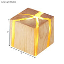 GobekUsa Contemporary Cube Wood LED Wall Light in BurlyWood - 1-Light Fixture