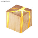 GobekUsa Contemporary Cube Wood LED Wall Light in BurlyWood - 1-Light Fixture