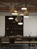GobekUsa Burlywood Marble LED Ceiling Chandelier for Living Room