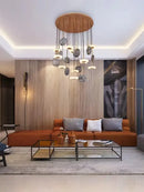 GobekUsa Burlywood Marble LED Ceiling Chandelier for Living Room