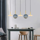 GobekUsa Burlywood Marble LED Ceiling Chandelier for Living Room