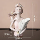 GobekUsa Butterfly Girl Resin Sculpture Vase Modern Home Decor Statues