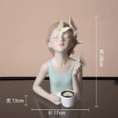 GobekUsa Butterfly Girl Resin Sculpture Vase Modern Home Decor Statues