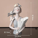 GobekUsa Butterfly Girl Resin Sculpture Vase Modern Home Decor Statues