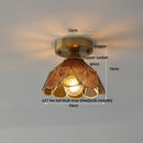 GobekUsa Butterfly Glass Tiffany LED Ceiling Light - Nordic Modern Copper Lamp