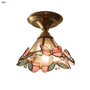 GobekUsa Butterfly Glass Tiffany LED Ceiling Light - Nordic Modern Copper Lamp