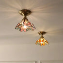 GobekUsa Butterfly Glass Tiffany LED Ceiling Light - Nordic Modern Copper Lamp