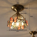 GobekUsa Butterfly Glass Tiffany LED Ceiling Light - Nordic Modern Copper Lamp
