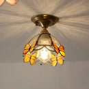 GobekUsa Butterfly Glass Tiffany LED Ceiling Light - Nordic Modern Copper Lamp