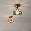 GobekUsa Butterfly Glass Tiffany LED Ceiling Light - Nordic Modern Copper Lamp
