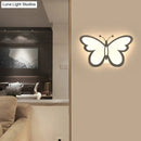 GobekUsa Contemporary LED Butterfly Wall Mounted Night Lamp - Modern 1/3 Lights Sconce, White Acrylic, White/Natural Light