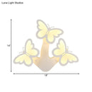 GobekUsa Contemporary LED Butterfly Wall Mounted Night Lamp - Modern 1/3 Lights Sconce, White Acrylic, White/Natural Light