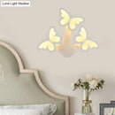 GobekUsa Contemporary LED Butterfly Wall Mounted Night Lamp - Modern 1/3 Lights Sconce, White Acrylic, White/Natural Light