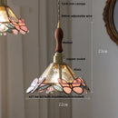 GobekUsa Butterfly Pink LED Pendant Lamp Walnut Wood Glass Nordic Modern Home Decor