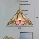 GobekUsa Butterfly Pink LED Pendant Lamp Walnut Wood Glass Nordic Modern Home Decor