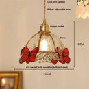 GobekUsa Butterfly Pink LED Pendant Lamp Walnut Wood Glass Nordic Modern Home Decor
