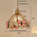 GobekUsa Butterfly Pink LED Pendant Lamp Walnut Wood Glass Nordic Modern Home Decor