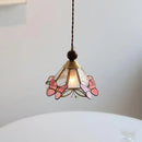 GobekUsa Butterfly Pink LED Pendant Lamp Walnut Wood Glass Nordic Modern Home Decor