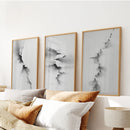 Abstract Mountain 3 Piece Wall Art. Black White Minimalist by Wall Art Set