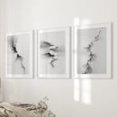 Abstract Mountain 3 Piece Wall Art. Black White Minimalist by Wall Art Set