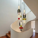 GobekUsa Candy Glass Ceiling Hanging Chandelier for Loft Living Room