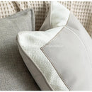GobekUsa Cappuccino Tone Geometry Embroidery Luxury Pillowcase 45x45cm Cream Khaki Gray