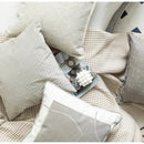 GobekUsa Cappuccino Tone Geometry Embroidery Luxury Pillowcase 45x45cm Cream Khaki Gray