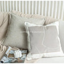 GobekUsa Cappuccino Tone Geometry Embroidery Luxury Pillowcase 45x45cm Cream Khaki Gray