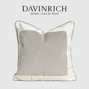GobekUsa Cappuccino Tone Geometry Embroidery Luxury Pillowcase 45x45cm Cream Khaki Gray