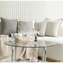 GobekUsa Cappuccino Tone Geometry Embroidery Luxury Pillowcase 45x45cm Cream Khaki Gray