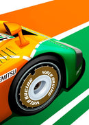 GobekUsa Modern Cartoon Racing Car Canvas Wall Art