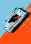GobekUsa Modern Cartoon Racing Car Canvas Wall Art