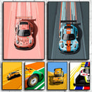 GobekUsa Modern Cartoon Racing Car Canvas Wall Art