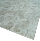 Modern Carved Texture Leopard Design Silver 10x14 Ecose Area Rug
