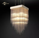 GobekUsa Cascada LED Glass Chandelier: Stylish Square Pendant Light for Home Decor