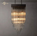 GobekUsa Cascada LED Glass Chandelier: Stylish Square Pendant Light for Home Decor