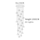 GobekUsa Crystal Ball Chandelier: Modern LED Stair Chandelier for Living Room, Kitchen, and Loft